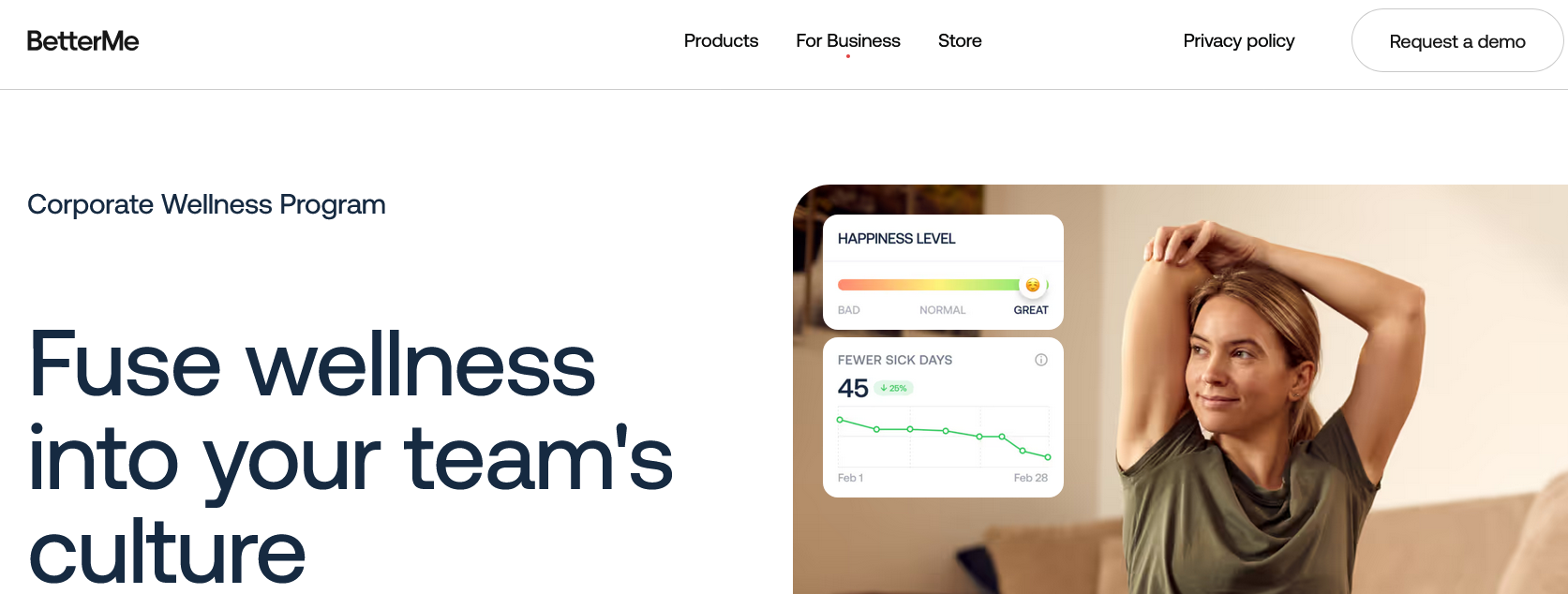 Aperçu BetterMe Business