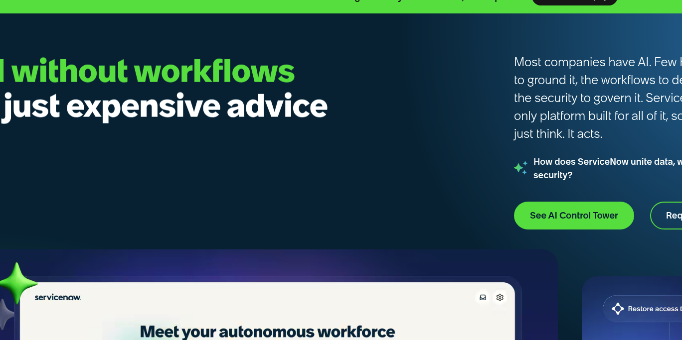 Aperçu ServiceNow